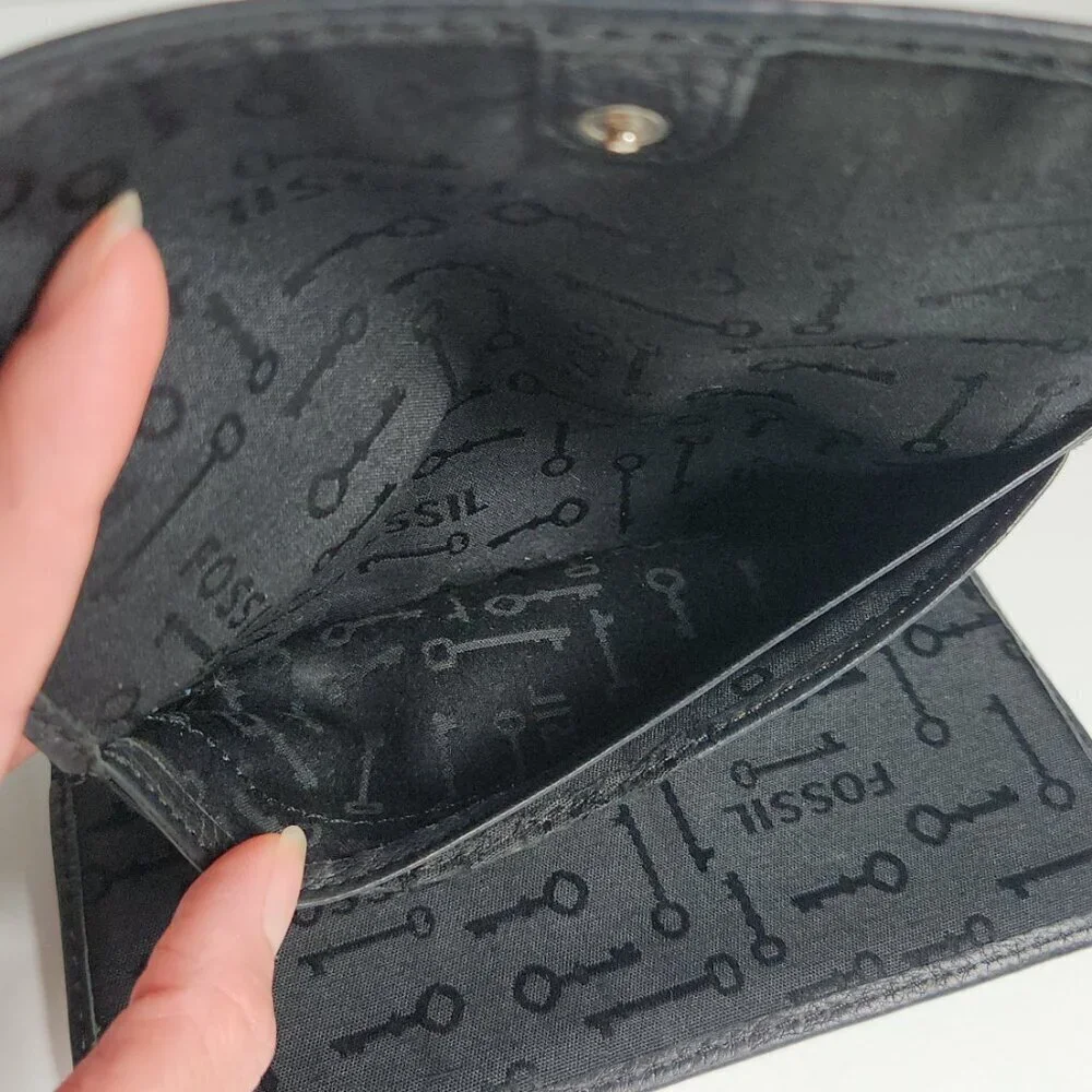 Fossil Long Live Vintage Black Leather Wallet